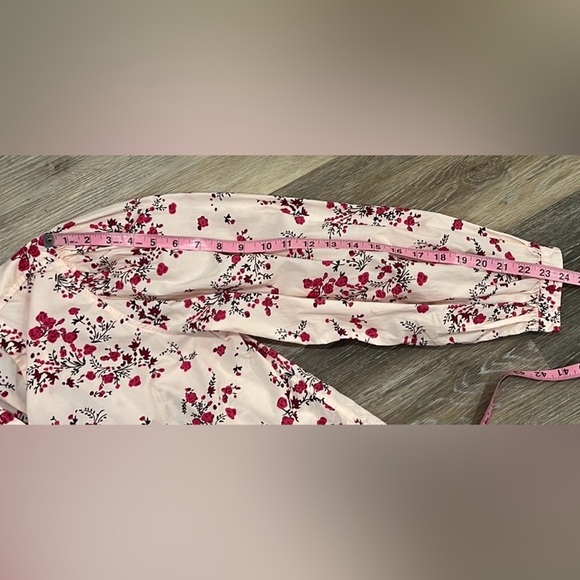 J.Crew classic collarless puff sleeve button down floral shirt size 10 - Picture 9 of 12